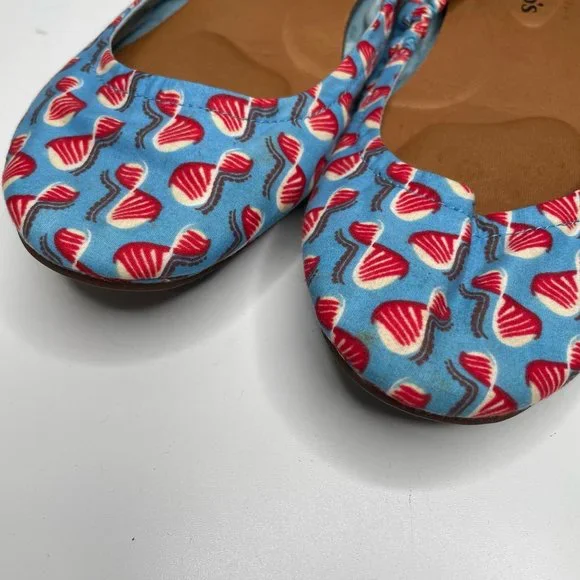 THANDO'S Blue/Red Akonmi Foldable Ballet Flats sz 7 - Picture 2 of 6